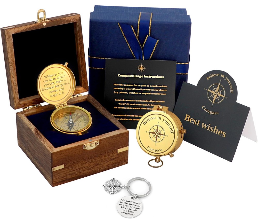 Valentines Inspirational Compass Gift For Teen Boy Son Boyfriend Men Gift