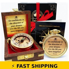 OakiWay Dream Chaser Compass – Inspirational Gift for Graduation