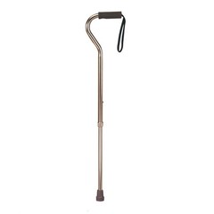 CA018US Offset Foam Handle Aluminum Cane Bronze W/ Wrist Strap KX Medical