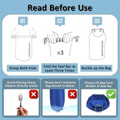 Waterproof Dry Bag – 30D Nylon Roll Top Dry Sack with PU Coating, 35L 1 Blue