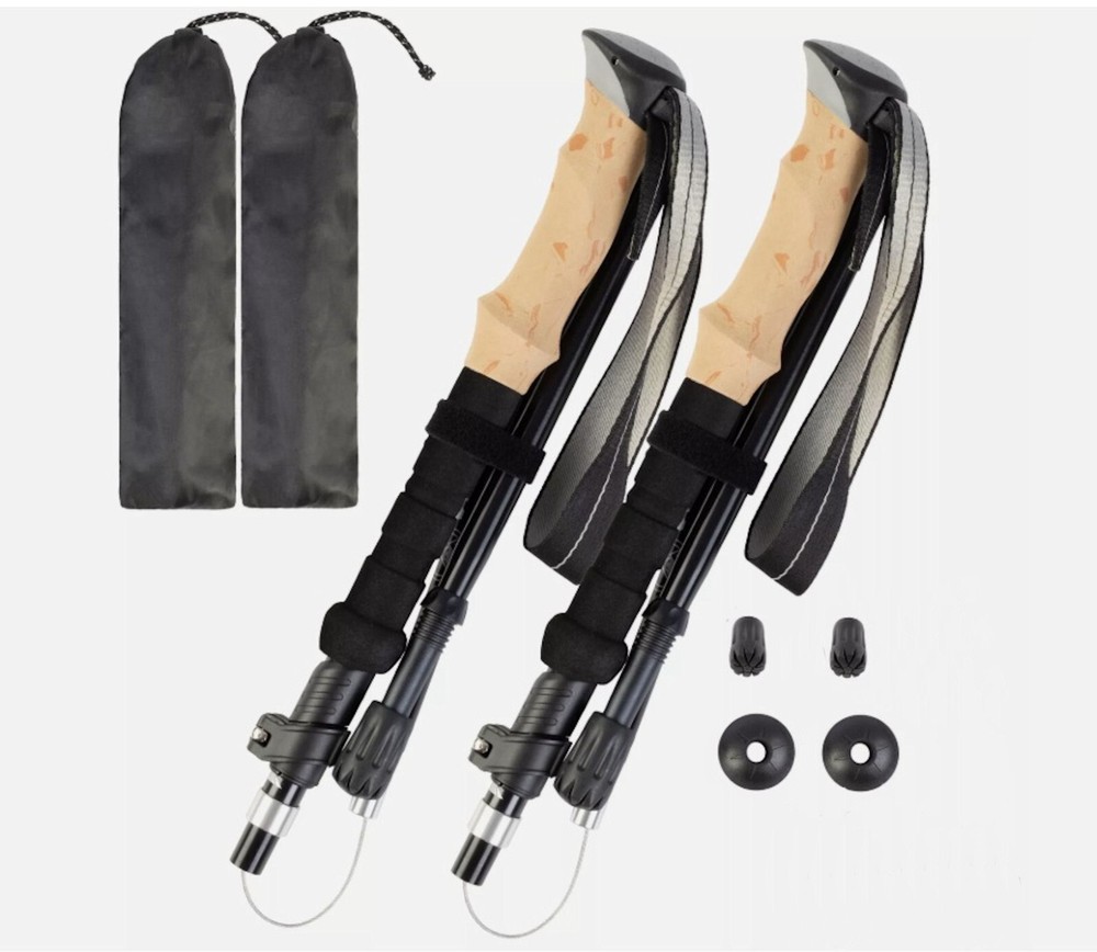 Set of 2 Necasil N83 Folding Trekking Poles 42″-51″.. 7075T6 Aircraft Grade Alum