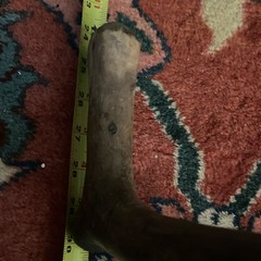 Hand Carved Natural Wood Hiking Walking Stick Cane Great Handle 35 1/2”(or Less)
