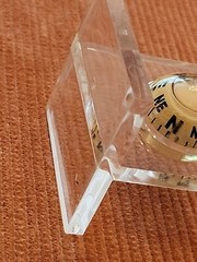 Vintage Acrylic Lucite Transparent Compass Floating In Liquid