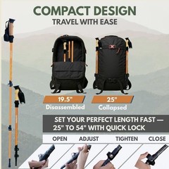 Outsura Trekking Poles for Hiking Collapsible Lightweight Aircraft Graded