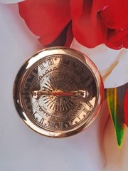 Solid Brass Nautical Brass Sundial Compass With Engraved Item.