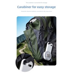 Portable Fan 159x78x32mm ABS Quiet 3-Speed USB Rechargeable Light Green