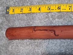 Vintage Hand Crafted Wooden Walking Stick/Staff-WITH RED STONE TOP -44″