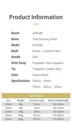 AONIJIE E4220 2PCS Carbon Fiber Trekking Poles Foldable Hiking Running