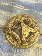 Antique Brass Sundial Drum Compass Nautical Collectible Pocket Compass Wonderful