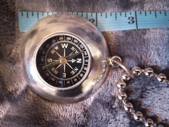 Compass With Adjustable Chain Silver Tone Color Beautiful Unused See Photos