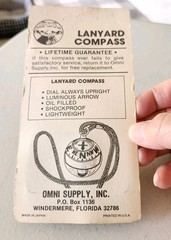 3 Vintage OMNI Supply LANYARD COMPASS Model No. 702 New Old Stock