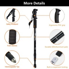 2PACK Trekking Walking Hiking Sticks Poles Adjustable Telescoping Alpenstock