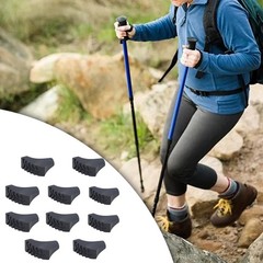 10Pcs Walking Pole Tips,Trekking Stick Tips Non Slip Protector Boot Tips Rubber