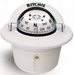 Ritchie Explorer Flush Mount Compass, White (F-50W)