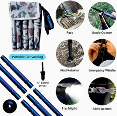 Lightweight Adjustable Trekking Pole with Accessories & Excellent Foam Grip