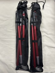 2PCS Trekking Hiking Poles Walking Sticks Adjustable Aluminum 43” Total Red