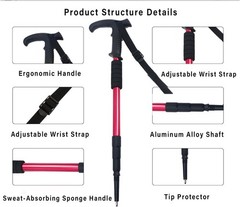 Ergonomic Trekking Pole with Adjustable Wrist Strap – Ideal for Mountaineering