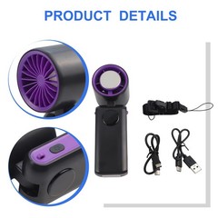 6000Mah Handheld Turbo Fan USB Rechargeable with 135 Degree Adjustable Angle