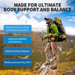 Lightweight Aluminum Adjustable Trekking Poles for Hiking, 1 Pair