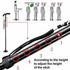 2 Pack Folding Walking Cane 5-Level Adjustable LED Light Travel Camping Hiking