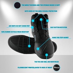 Men’s Motorcycle Boots Rider Racing Hiking Trekking 11 Hw009 Black Gray