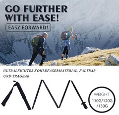 Ultralight Carbon Fibre Trekking Poles – 5-Section Adjustable Set of 2