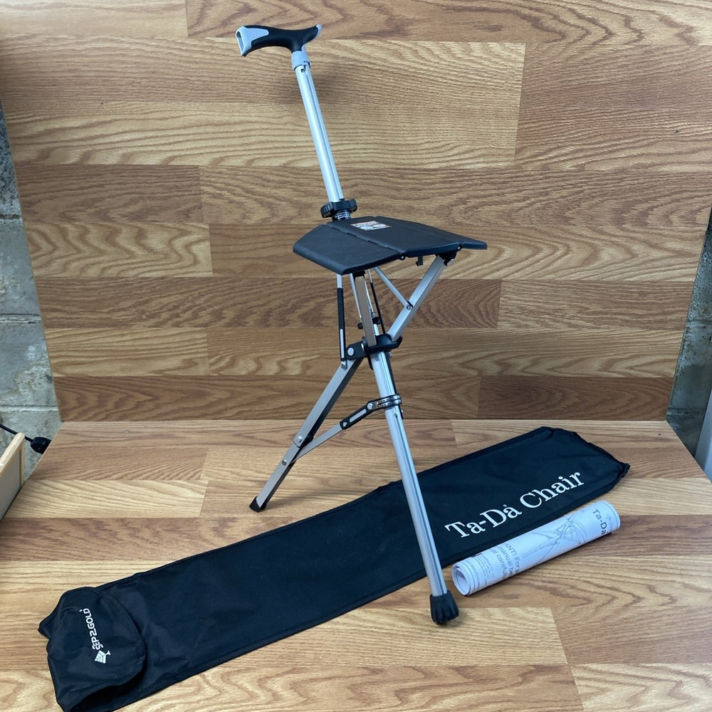 STEP2GOLD Ta-Da Chair Folding Trekking Hiking Pole 13880NH Black 34.6” w/ Case