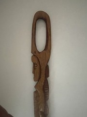 African Hand Carved Walking Stick 38 1/2 Inches Tall