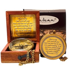 Trust in The Lord with All Your Heart -Proverbs 3: 5-6 2 Inch, Rustic Brass