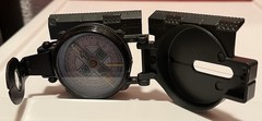 WOOLRICH ENGINEER LENSATIC COMPASS W/Instructions FOLDING FIELD Black Hard Case