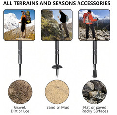Multi Trekking Poles, Telescopic Folding Trekking Poles With Quick Twist Lock Sy