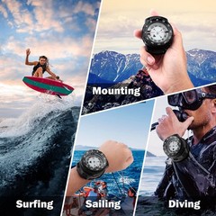 Scuba Dive Compass, Waterproof 5ATM Marine Navigation Wrist Compass Black