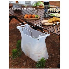 Space Saving Foldable Stainless Steel Trash Rack 32x5x25.5cm for Camping Trips