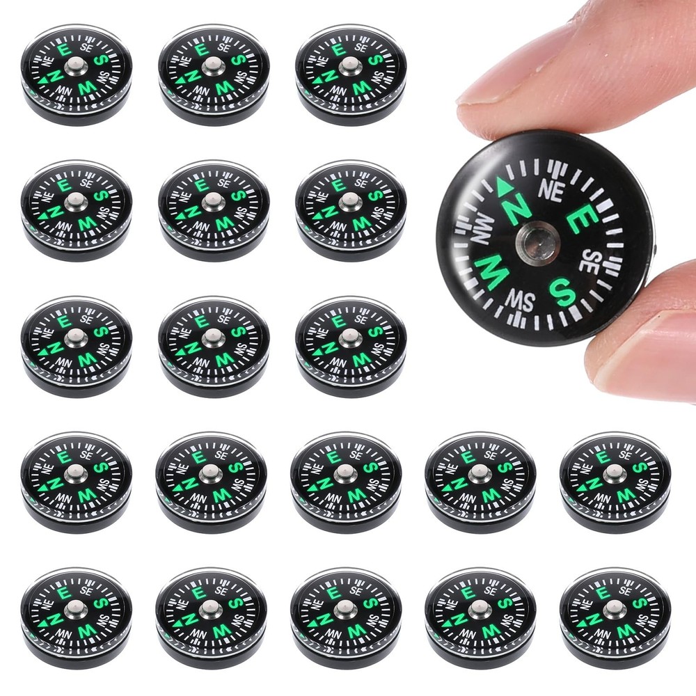 20PCS Compass Button Mini Pocket Hard Shell Liquid Filled Mini Small Button C…