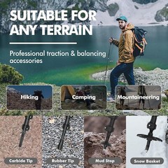 Trekking Hiking Pole Aluminum/Fiberglass/Bamboo Quick adjustable Lock 1 pair