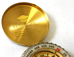 Class of 2024 Graduation Present Graduate Gift Brass Compass Etched Engraved