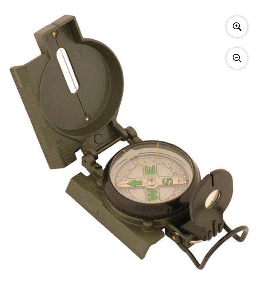 Fox Outdoor Military Marching Compass 39-20 Metal Case Liquid Filled Olive Drab