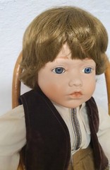 Artist doll porcelain doll 36 cm sitting collector rarity Vintage