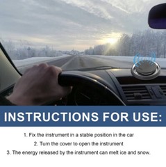 High-quality solar-powered portable car defogging and de-icing instrument