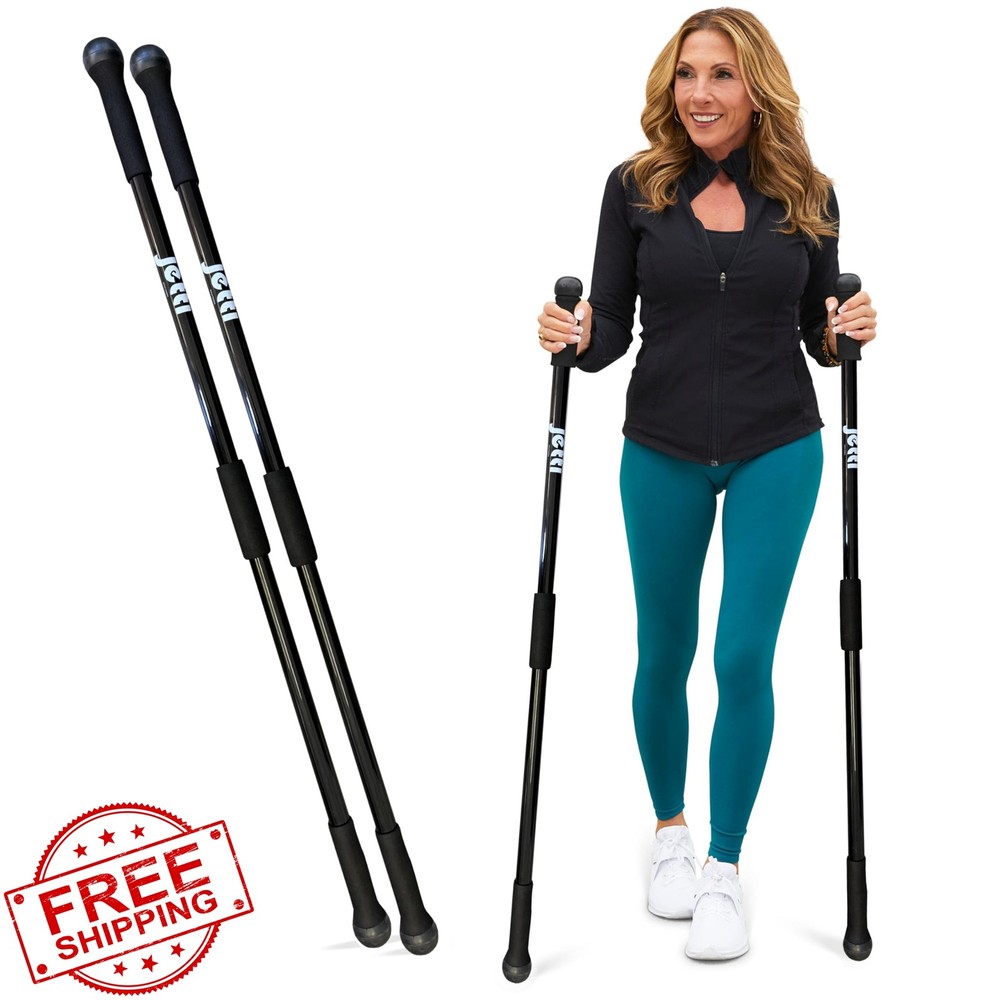 jetti Weighted Walking Stick Black Small