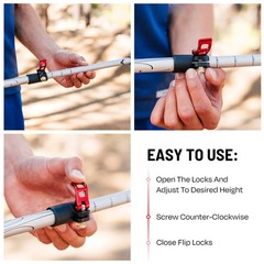 Lightweight Adjustable Aluminum Hiking Sticks With Cork Handle – Telescopic T…