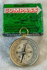 Vintage PRECISION Pocket Compass No. 1088 with Original Box Japan 1.75”