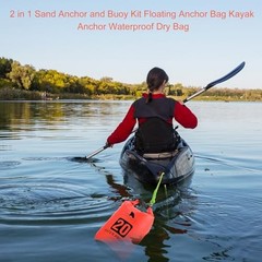 2 Set 20L Sand Anchor Heavy Duty Buoy Kit 2 in 1 Kayak Anchor Floating Orange