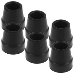 6Pcs Replacement Rubber Tips for Quad Cane Durable Non Skid Black