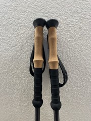 Cascade Mountain Tech Carbon Fiber Cork Grip Quick Lock Trekking Poles 2pk