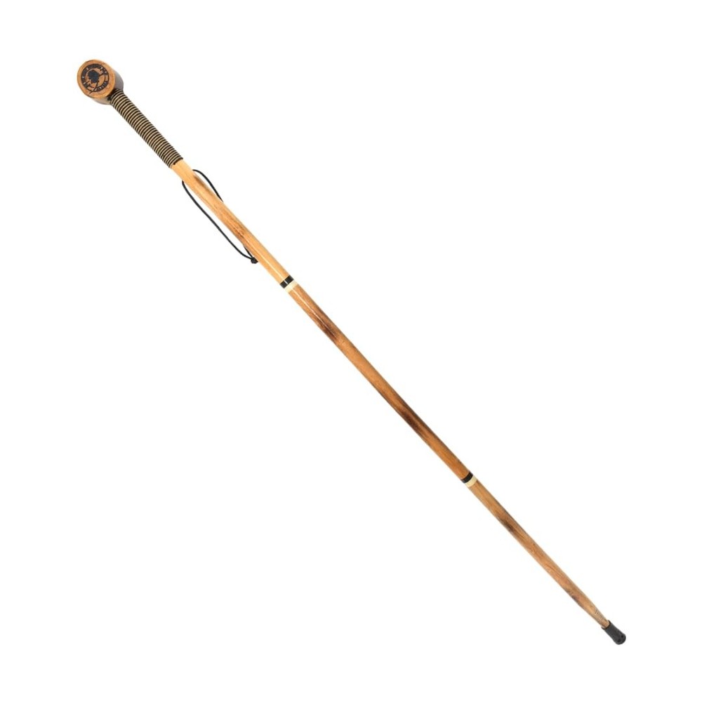 SE 3 Piece 55″ Detachable Pine Wood Walking/Hiking Stick with Metal Brown