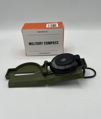 Military Compass W/ Floating Luminous Dial Rugged Metal Case New
