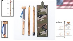 Handcrafted 48-Inch Wooden Walking Stick with Integrated Compass & Storage Pouch