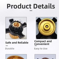 Aluminum Copper Gas Connector for European Camping Stoves Cylinder Adapter
