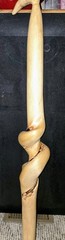 Hand-Carved Wood Walking Stick Cane, Brown Natural Knot, Rounded Top Grip